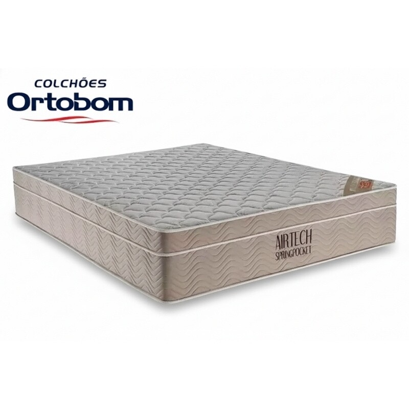 Colchão Queen Airtech Springpocket 158x198x25 Ortobom | Suporta até 240kg
