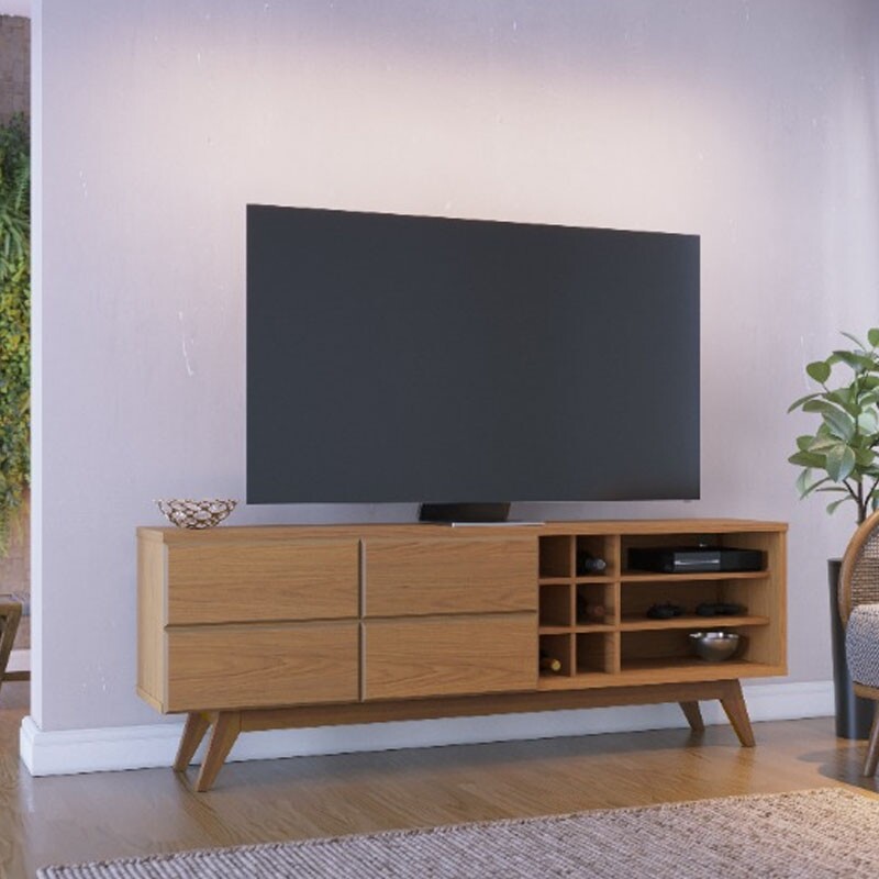 Bancada Noronha Larg. 1.80m Freijó para TV até 70