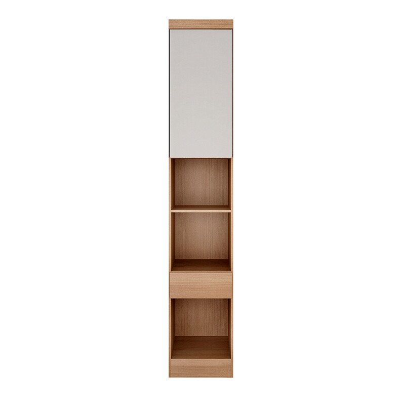 Modulado Criado Rizon Cumaru/Fendi Fosco 1 porta 1 Gaveta 100% MDF Larg. 0.43m - Novo Horizonte