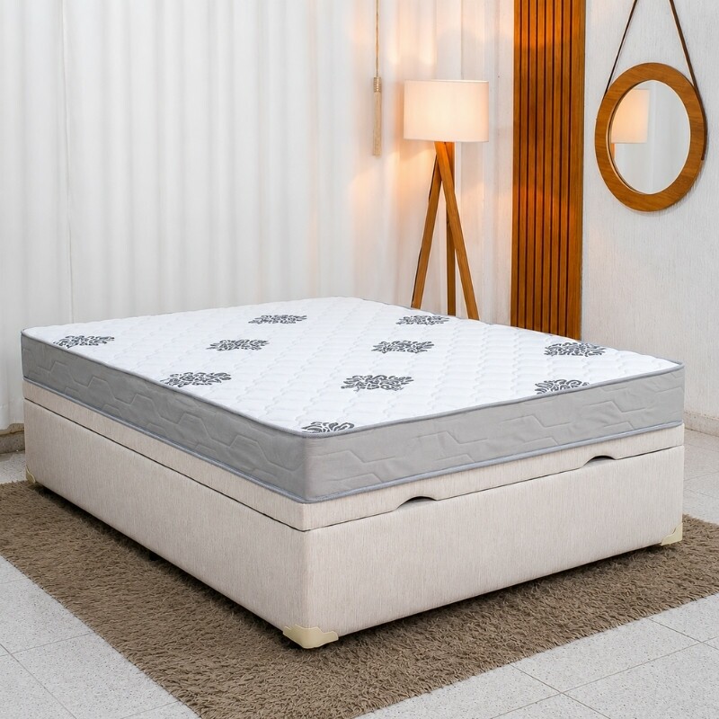 Colchão Casal Confort Premium Ortopédico D28 - Inovaflex + Base Box Baú Casal Prime Confort Corino Palha Blindado - Issacar 138x188x63 | Suporta até 240kg